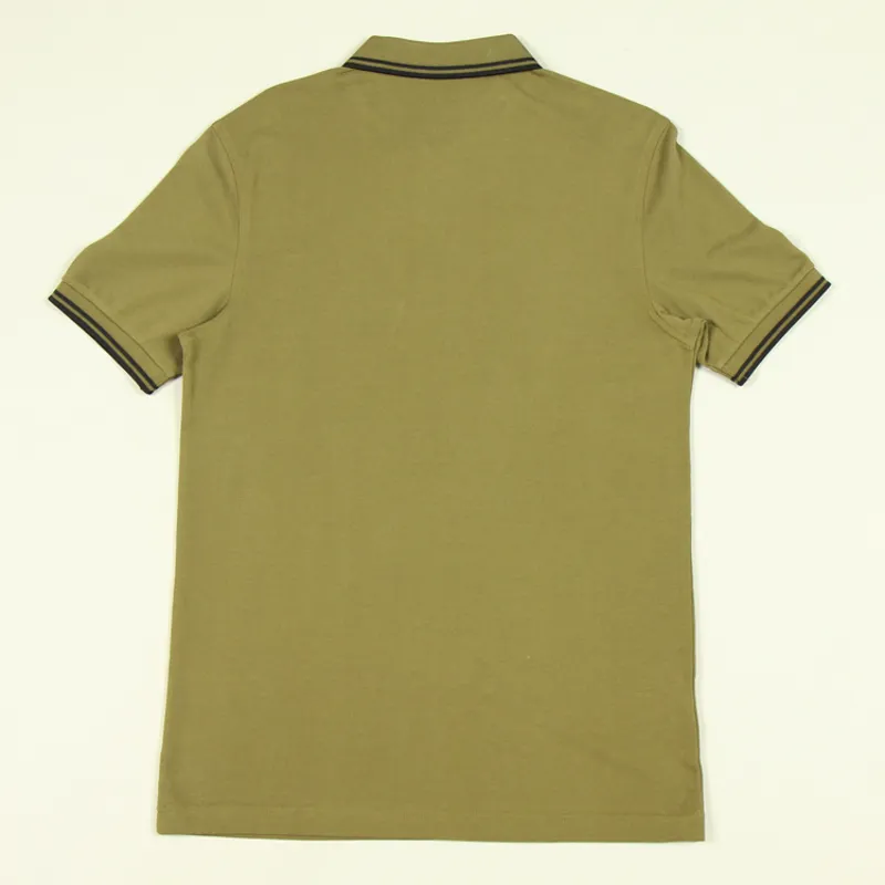 Fred Perry Twin Tipped Polo Shirt M3600 - Uniform Green/Black-2